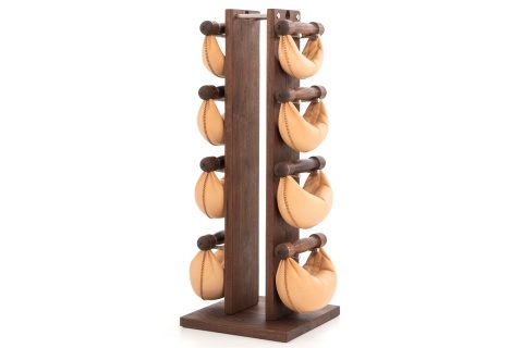 Hantle NOHRD SwingBell 2-8 Kg ze stojakiem Tower Classic Nature Orzech Skóra