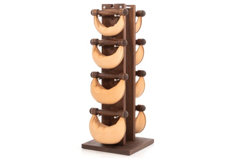 Hantle NOHRD SwingBell 2-8 Kg ze stojakiem Tower Classic Nature Orzech Skóra