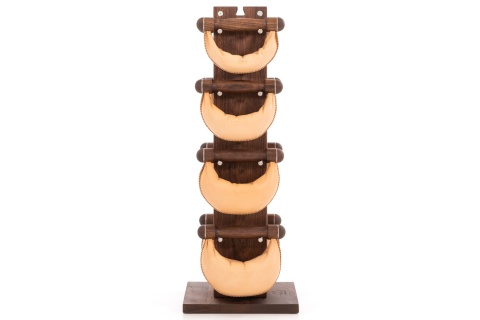 Hantle NOHRD SwingBell 2-8 Kg ze stojakiem Tower Classic Nature Orzech Skóra