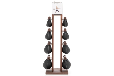 Hantle NOHRD SwingBell 2-8 Kg ze stojakiem Tower Classic Orzech Skóra