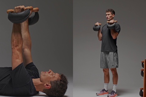 Hantle NOHRD SwingBell 2-8 Kg ze stojakiem Tower Club Buk Skóra