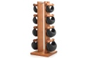 Hantle NOHRD SwingBell 2-8 Kg ze stojakiem Tower Oxbridge Wiśnia Skóra