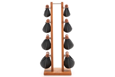 Hantle NOHRD SwingBell 2-8 Kg ze stojakiem Tower Oxbridge Wiśnia Skóra