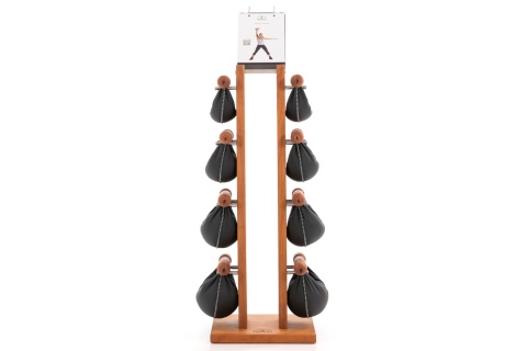 Hantle NOHRD SwingBell 2-8 Kg ze stojakiem Tower Oxbridge Wiśnia Skóra