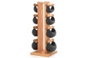 Hantle NOHRD SwingBell 2-8 Kg ze stojakiem Tower Oak Dąb Skóra