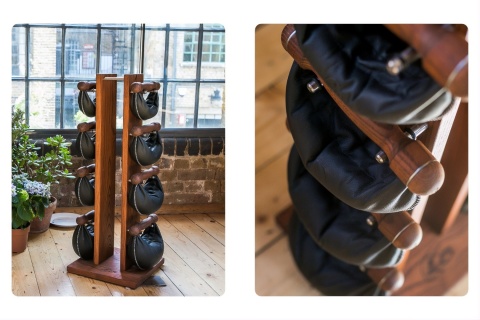 Hantle NOHRD SwingBell 2-8 Kg ze stojakiem Tower Oak Vintage Skóra