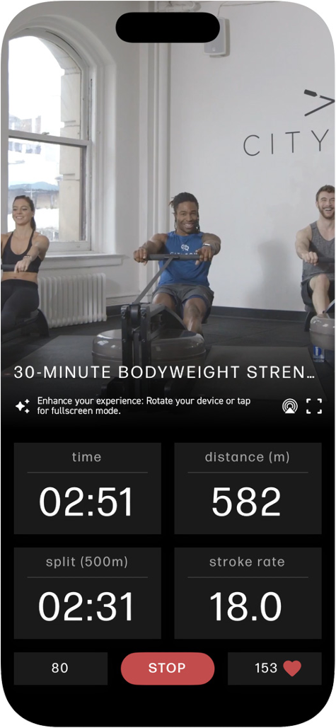 Ćwiczenia z instruktorem w aplikacji WATERROWER Connect